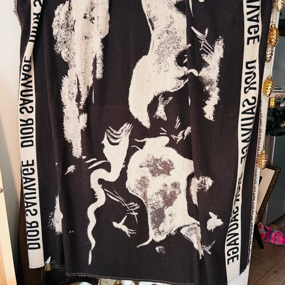 Large Dior Luxurious Blanket-Scarf, one scuff as shown